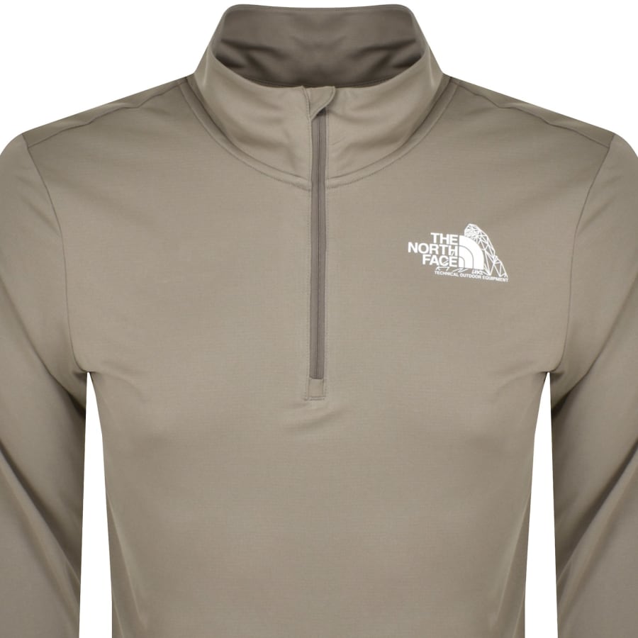 The North Face Quarter Zip T Shirt Grey